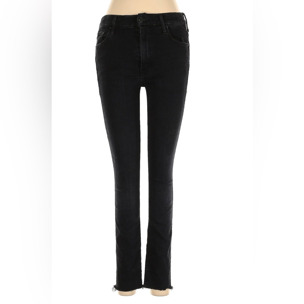 Mother Black Jeans raw hem ankle size 26